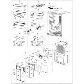 Refrig Assembly Diagram and Parts List for RF217ACWP XAA-00 Samsung Refrigerator