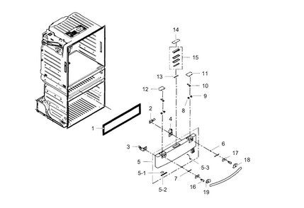 Flexzone Diagram and Parts List for RF4289HARS XAA-0002 Samsung Refrigerator