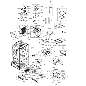 Fridge Assembly Diagram and Parts List for RF28HFEDBSR AA-0007 Samsung Refrigerator