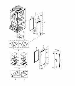 Refrigerator Door R Diagram and Parts List for RF28HDEDTSR AA-0001 Samsung Refrigerator