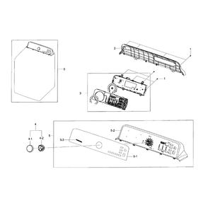 Control Panel Diagram and Parts List for DV48H7400EP A2-0000 Samsung Dryer