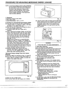 Measuring Microwave Energy Leakage Diagram and Parts List for MW2170U XAA Samsung Microwave