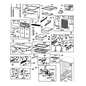 Refrigerator Diagram and Parts List for RF4289HARS XAA-01 Samsung Refrigerator