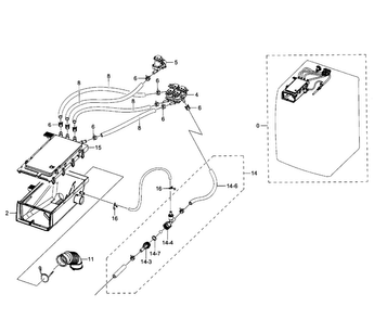 Housing Drawer Diagram and Parts List for WF511ABR XAA-0002 Samsung Washer