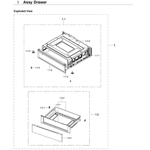 Drawer Diagram and Parts List for NE59J3420SW AA-07 Samsung Range
