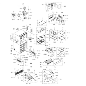 Fridge Diagram and Parts List for RF34H9960S4 AA-05 Samsung Refrigerator