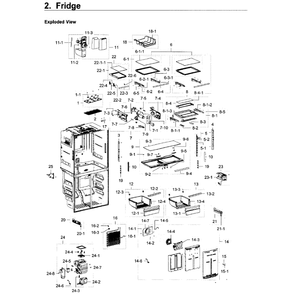 Fridge Diagram and Parts List for RF22K9581SG AA-01 Samsung Refrigerator
