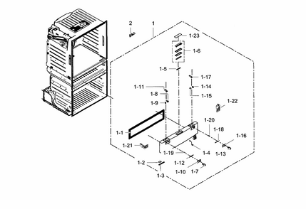 Flexzone Door Diagram and Parts List for RF28HMEDBBC AA-0001 Samsung Refrigerator