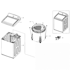 Main Diagram and Parts List for WA45H7200AP A2-01 Samsung Washer