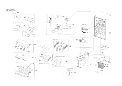 Part Location Diagram of DA97-14528P Samsung Filter Case Assembly