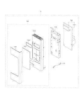 Control Panel Diagram and Parts List for SMH1926S XAA-0000 Samsung Microwave