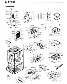 Fridge Diagram and Parts List for RF263TEAEWW AA-0002 Samsung Refrigerator