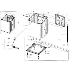 Frame Assembly Diagram and Parts List for WA456DRHDWR AA-01 Samsung Washer