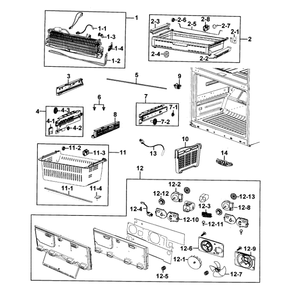 Freezer Diagram and Parts List for RF4287HARS XAA-0002 Samsung Refrigerator
