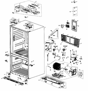 Cabinet Diagram and Parts List for RF266AEWP XAA-0000 Samsung Refrigerator