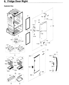 Fridge Door R Diagram and Parts List for RF28HDEDPWW AA-0007 Samsung Refrigerator