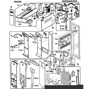 Door Assembly Diagram and Parts List for RS2556WW XAA-00 Samsung Refrigerator