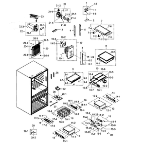 Refrigerator Diagram and Parts List for RF31FMEDBSR AA-01 Samsung Refrigerator