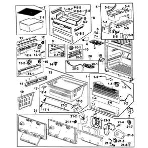 Freezer Assembly Diagram and Parts List for RF263AERS XAA-00 Samsung Refrigerator