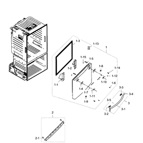 Freezer Door Diagram and Parts List for RF28HDEDPBC AA-02 Samsung Refrigerator