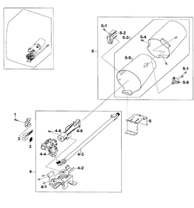 Heater Assy Diagram and Parts List for DV520AGP XAA-0004 Samsung Dryer