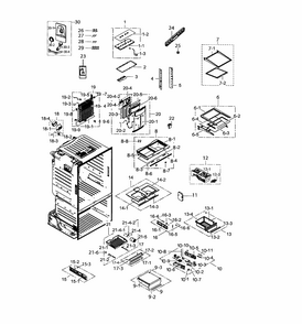 Part Location Diagram of DA82-02868A Samsung Water Filter Case Assembly