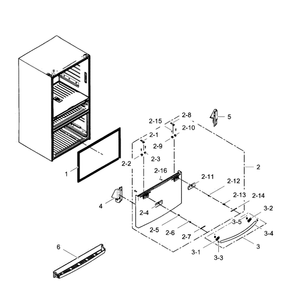 Freezer Door Diagram and Parts List for RF31FMEDBBC AA-06 Samsung Refrigerator