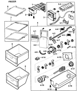 Ice Maker Diagram and Parts List for RS2578SH XAA-0000 Samsung Refrigerator