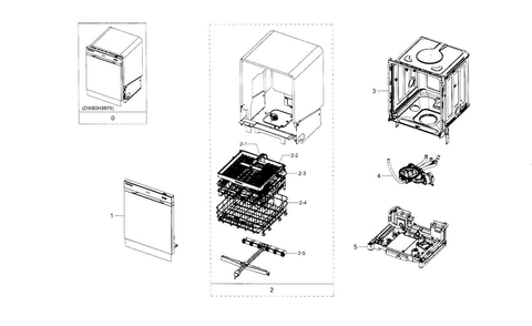 Main Assy Diagram and Parts List for DW80H9970MO AA-0000 Samsung Dishwasher