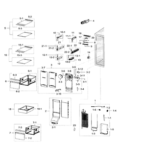 Freezer Diagram and Parts List for RH29H9000SR AA-03 Samsung Refrigerator