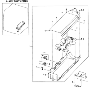 Heater Assembly Diagram and Parts List for DV419AEW XAA-02 Samsung Dryer