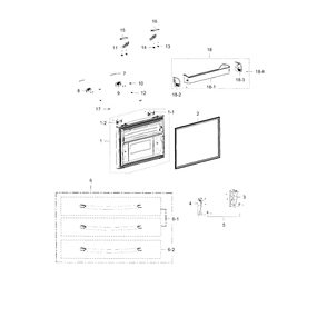 Freezer Door Diagram and Parts List for RFG238AAWP XAA-0000 Samsung Refrigerator