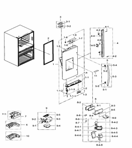 Left Door Diagram and Parts List for RF31FMEDBWW AA-0002 Samsung Refrigerator
