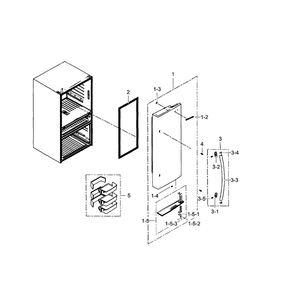 Refrigerator Door R Diagram and Parts List for RF24FSEDBSR AA-03 Samsung Refrigerator