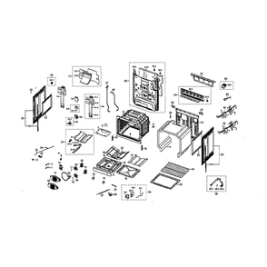 Main Assembly Diagram and Parts List for NX58M6850SG AA-0000 Samsung Microwave Oven Combo