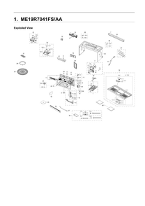 Main Unit Assembly Diagram and Parts List for ME19R7041FS AA-00 Samsung Microwave