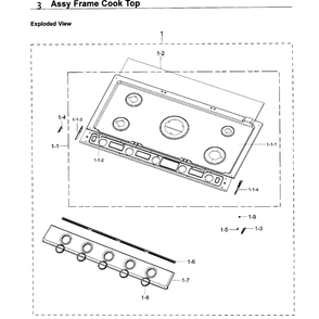 Frame Diagram and Parts List for NA36K7750TG AA-0000 Samsung Cooktop