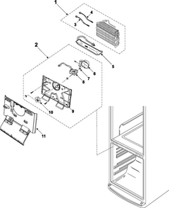 Freezer Compartment Diagram and Parts List for RB195BSSB XAA Samsung Refrigerator