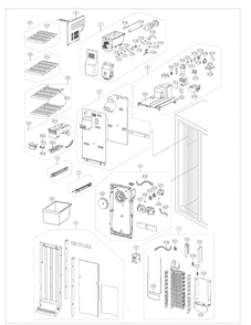 Freezer Diagram and Parts List for RS261MDBP XAA Samsung Refrigerator