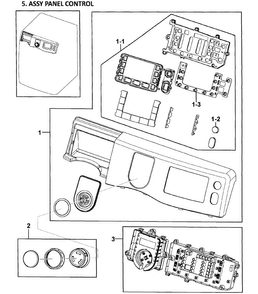 Control Panel Diagram and Parts List for WF419AAU XAA-00 Samsung Washer