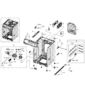 Frame Diagram and Parts List for WF520ABW XAA-02 Samsung Washer