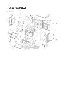 Main Assembly Diagram and Parts List for NX58K9850SG AA-03 Samsung Range
