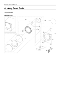 Front Assembly Diagram and Parts List for WF45R6100AC US-51 Samsung Washer