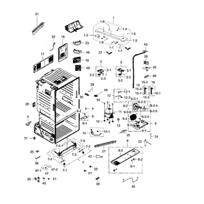 Cabinet Diagram and Parts List for RF23HCEDBSR AA-07 Samsung Refrigerator
