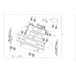 Control Box Diagram and Parts List for NE59N6650SG AA-00 Samsung Range