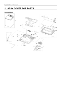 Top Cover Assembly Diagram and Parts List for WA50R5400AV US-01 Samsung Washer