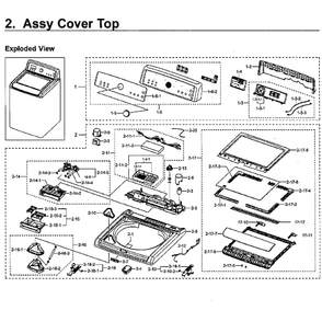 Top Assembly Diagram and Parts List for WA5471ABP XAA-01 Samsung Washer