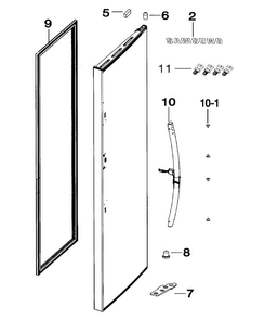 Right Door Out Diagram and Parts List for RH25H5611SR AA-0000 Samsung Refrigerator
