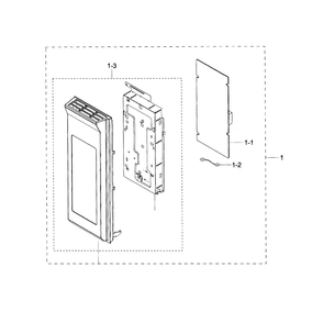 Control Panel Diagram and Parts List for ME20H705MSW AA-0001 Samsung Microwave