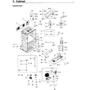 Cabinet Diagram and Parts List for RF28JBEDBSR AA-06 Samsung Refrigerator